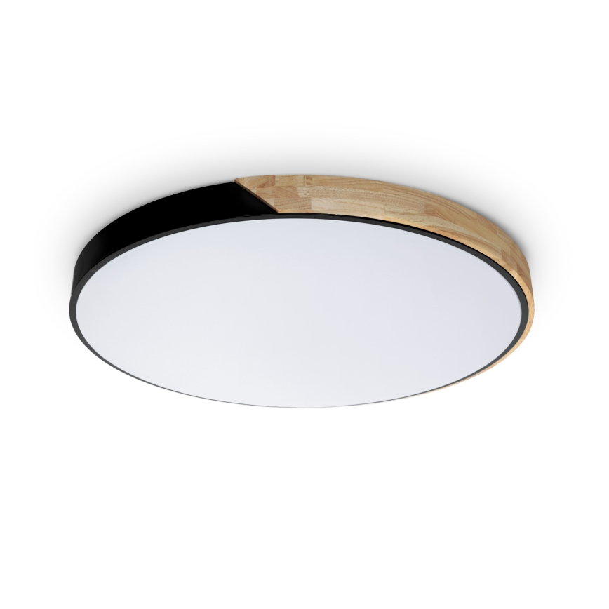 Brilagi - ściemnialna lampa sufitowa LED PILANA LED/72W/230V 3000-6500K dąb/czarny śr. 80 cm + pilot zdalnego sterowania