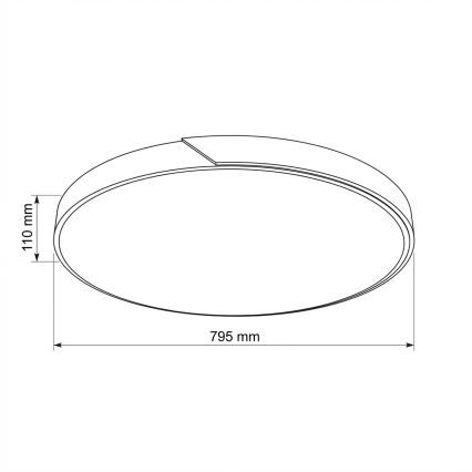Brilagi - ściemnialna lampa sufitowa LED PILANA LED/72W/230V 3000-6500K dąb/czarny śr. 80 cm + pilot zdalnego sterowania