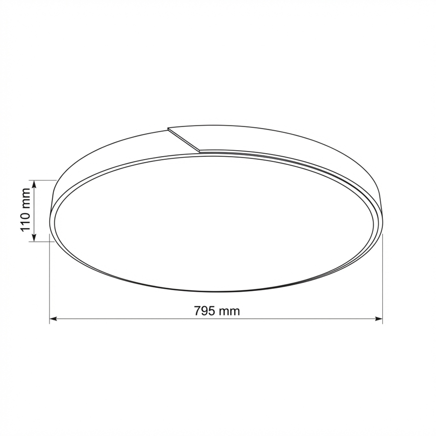 Brilagi - ściemnialna lampa sufitowa LED PILANA LED/72W/230V 3000-6500K dąb/czarny śr. 80 cm + pilot zdalnego sterowania