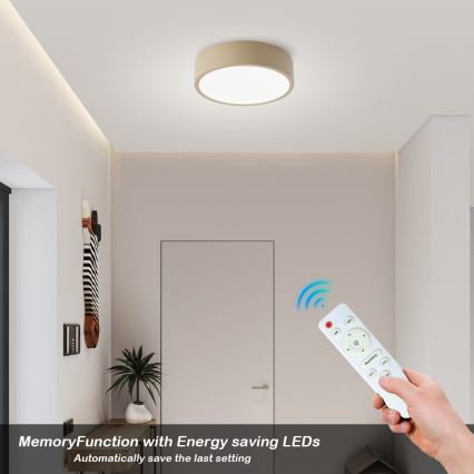 Brilagi - Ściemnialna oprawa sufitowa LED POOL LED/18W/230V 3000-6000K 20 cm beżowa + pilot zdalnego sterowania