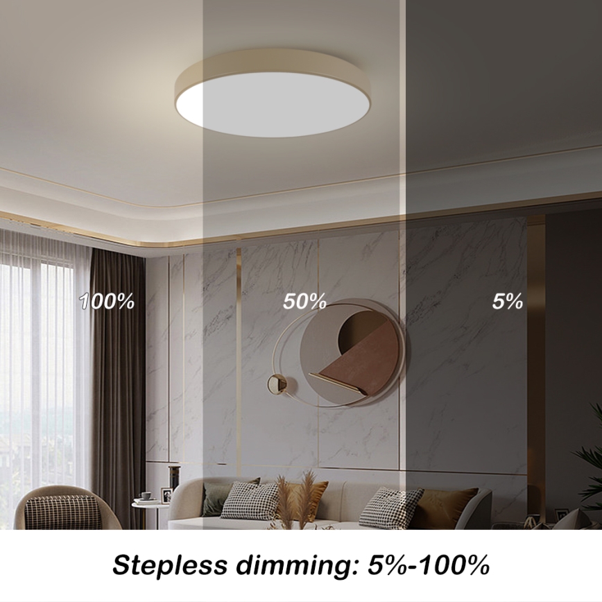 Brilagi - ściemnialna lampa sufitowa LED POOL SMART LED/100W/230V 3000-6000K 80 cm beżowa Wi-Fi Tuya + pilot zdalnego sterowania