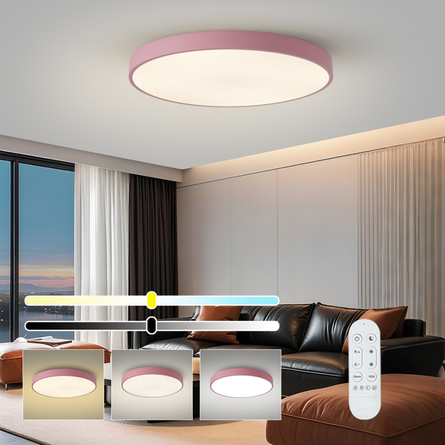 Brilagi - Ściemnialna oprawa LED POOL SMART LED/100W/230V Ø 80 cm 3000-6000K Wi-Fi Tuya + pilot zdalnego sterowania różowa