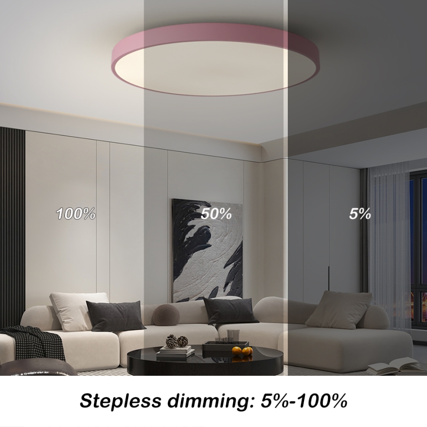 Brilagi - Ściemnialna oprawa LED POOL SMART LED/100W/230V Ø 80 cm 3000-6000K Wi-Fi Tuya + pilot zdalnego sterowania różowa