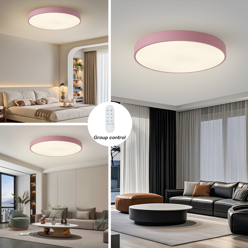 Brilagi - Ściemnialna oprawa LED POOL SMART LED/100W/230V Ø 80 cm 3000-6000K Wi-Fi Tuya + pilot zdalnego sterowania różowa