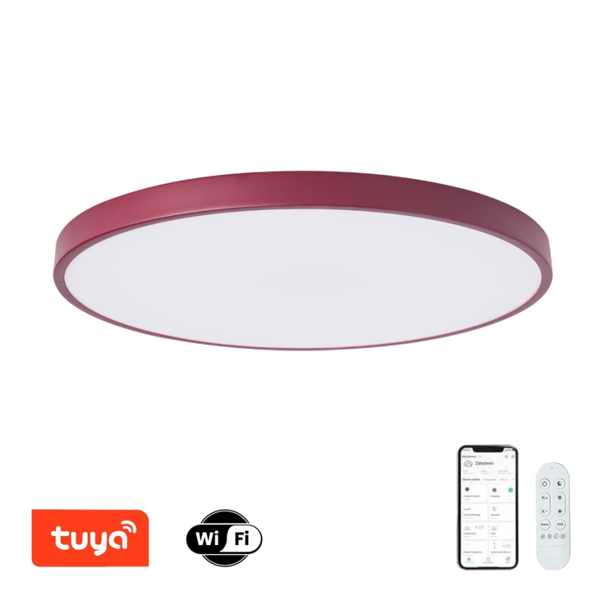 Brilagi - ściemnialna oprawa POOL SMART LED/100W/230V śr. 80 cm Wi‑Fi Tuya + pilot zdalnego sterowania bordowy