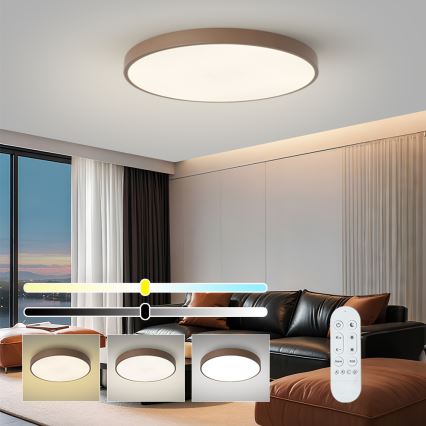 Brilagi - ściemnialna lampa LED POOL SMART LED/100W/230V śr. 80 cm Wi‑Fi Tuya + pilot zdalnego sterowania brązowa