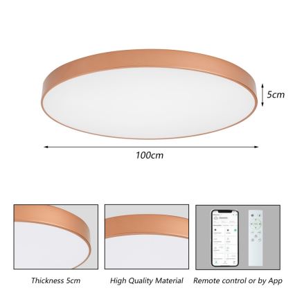 BRILAGI - LED ściemnialna lampa sufitowa POOL SMART LED/128W/230V 100 cm 3000-6000K Wi-Fi Tuya brązowa + pilot zdalnego sterowania