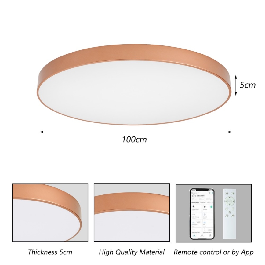 BRILAGI - LED ściemnialna lampa sufitowa POOL SMART LED/128W/230V 100 cm 3000-6000K Wi-Fi Tuya brązowa + pilot zdalnego sterowania