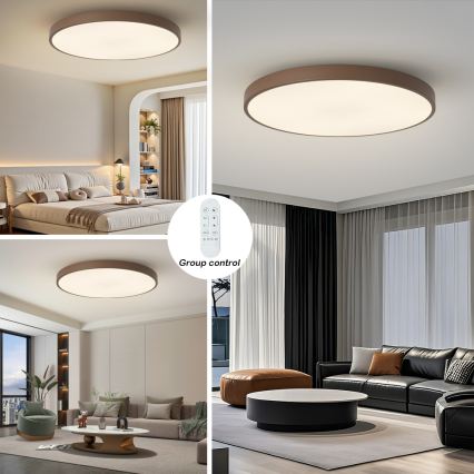 Brilagi - Ściemnialna oprawa LED POOL SMART LED/128W/230V, średnica 100 cm, Wi‑Fi Tuya + pilot zdalnego sterowania, brązowa