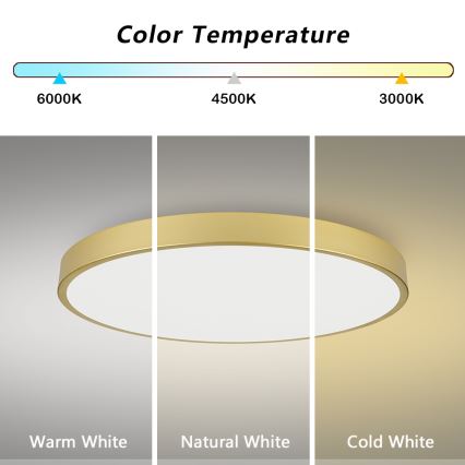 Brilagi - Ściemnialna lampa sufitowa POOL SMART LED/128W/230V 3000-6000K 100 cm złota Wi-Fi Tuya + zdalne sterowanie
