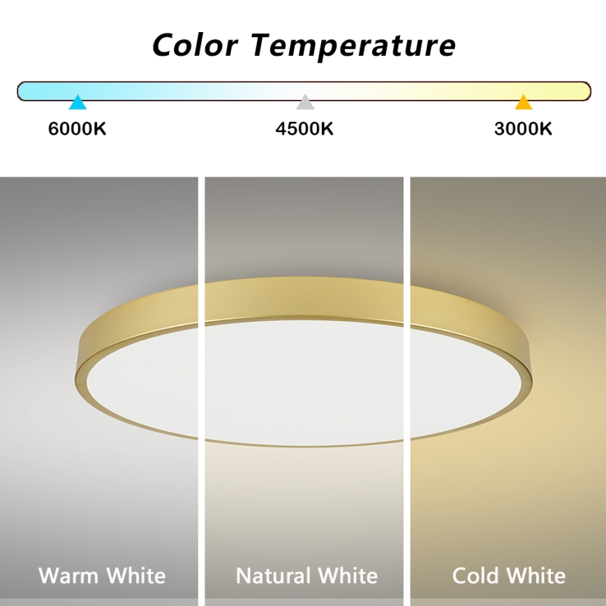 Brilagi - Ściemnialna lampa sufitowa POOL SMART LED/128W/230V 3000-6000K 100 cm złota Wi-Fi Tuya + zdalne sterowanie