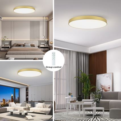Brilagi - Ściemnialna lampa sufitowa POOL SMART LED/128W/230V 3000-6000K 100 cm złota Wi-Fi Tuya + zdalne sterowanie