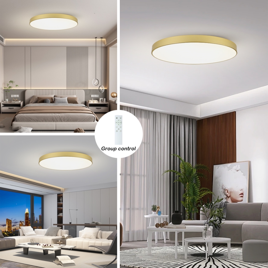 Brilagi - Ściemnialna lampa sufitowa POOL SMART LED/128W/230V 3000-6000K 100 cm złota Wi-Fi Tuya + zdalne sterowanie