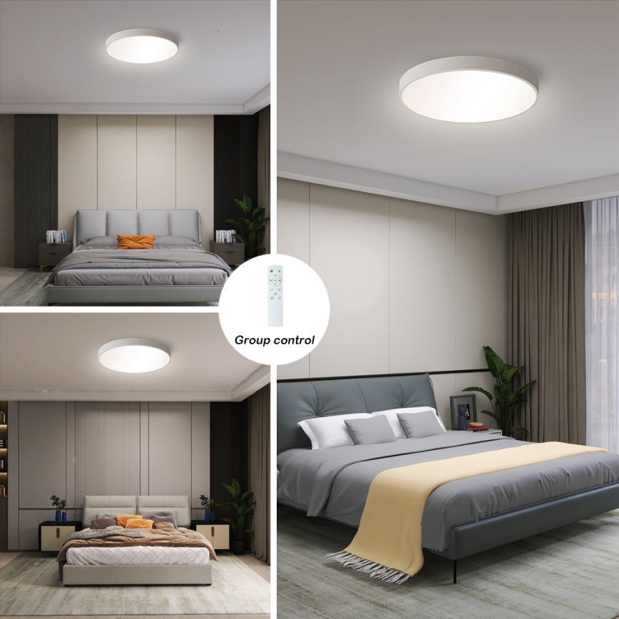 Brilagi - Ściemnialna oprawa sufitowa LED POOL SMART LED/48W/230V 40 cm 3000-6000K Wi-Fi Tuya + pilot zdalnego sterowania biała