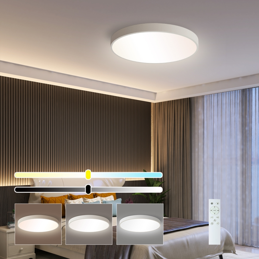 Brilagi - Ściemnialna oprawa sufitowa LED POOL SMART LED/48W/230V 40 cm 3000-6000K Wi-Fi Tuya + pilot zdalnego sterowania biała