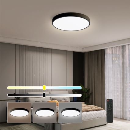 Brilagi - Ściemniana oprawa sufitowa LED POOL SMART LED/48W/230V 40 cm 3000-6000K Wi-Fi Tuya + pilot zdalnego sterowania czarna