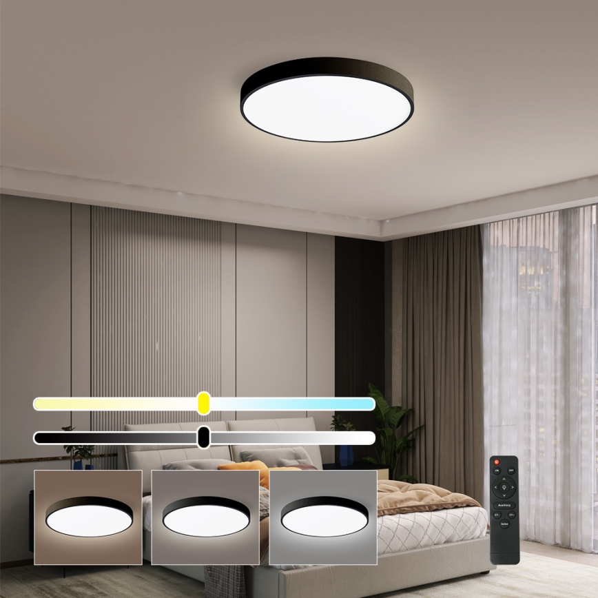 Brilagi - Ściemniana oprawa sufitowa LED POOL SMART LED/48W/230V 40 cm 3000-6000K Wi-Fi Tuya + pilot zdalnego sterowania czarna
