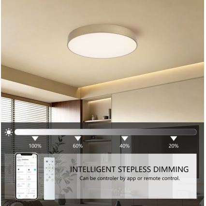 Brilagi - ściemnialna oprawa sufitowa LED POOL SMART LED/60W/230V 3000-6000K średnica 50 cm Wi-Fi Tuya złota + pilot zdalnego sterowania