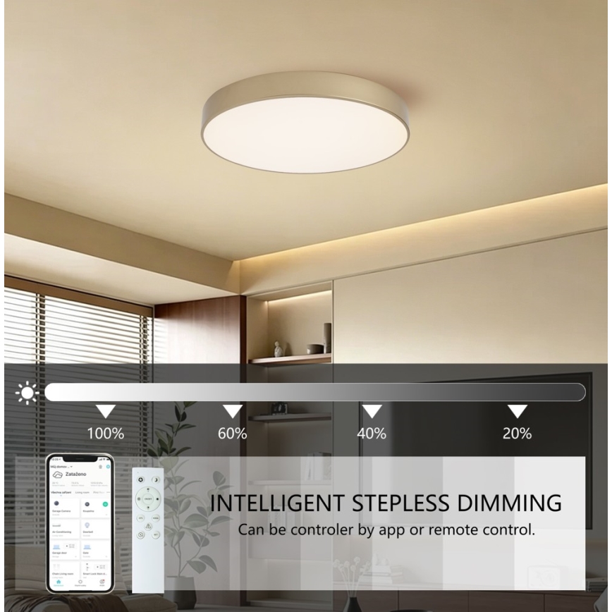 Brilagi - ściemnialna oprawa sufitowa LED POOL SMART LED/60W/230V 3000-6000K średnica 50 cm Wi-Fi Tuya złota + pilot zdalnego sterowania