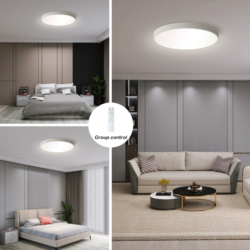 Brilagi - Ściemnialny plafon sufitowy POOL SMART LED/60W/230V 50 cm 3000-6000K Wi-Fi Tuya + pilot zdalnego sterowania biały