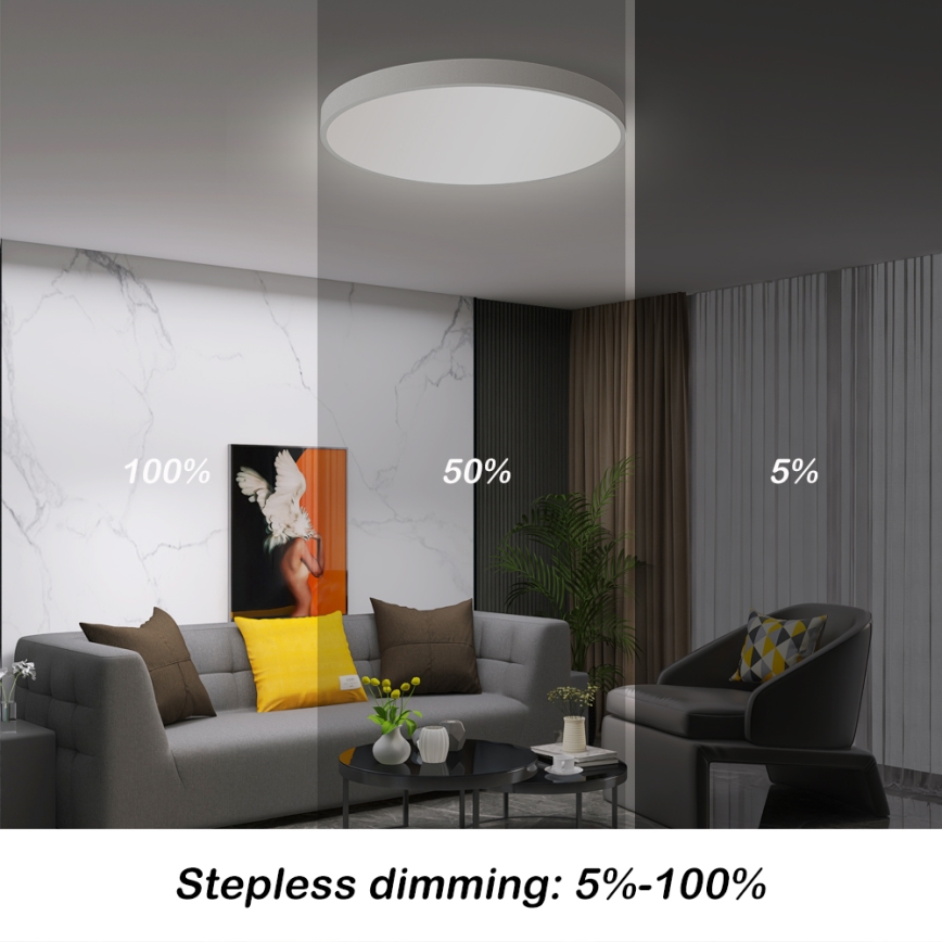Brilagi - Ściemnialny plafon sufitowy POOL SMART LED/60W/230V 50 cm 3000-6000K Wi-Fi Tuya + pilot zdalnego sterowania biały