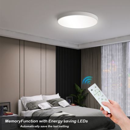 Brilagi - Ściemnialny plafon sufitowy POOL SMART LED/60W/230V 50 cm 3000-6000K Wi-Fi Tuya + pilot zdalnego sterowania biały