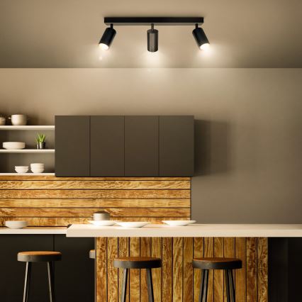 Brilagi - LED RGBW ściemnialna oprawa punktowa SELE 3xGU10/6W/230V 3000K czarny/złoty + zdalne sterowanie