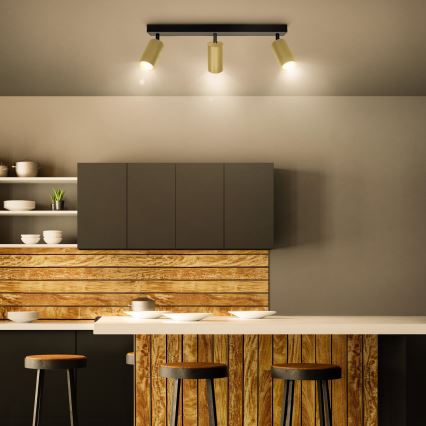 Brilagi - LED RGBW ściemnialna oprawa punktowa SELE GOLDEN 3xGU10/6W/230V 3000K czarna/złota + pilot zdalnego sterowania