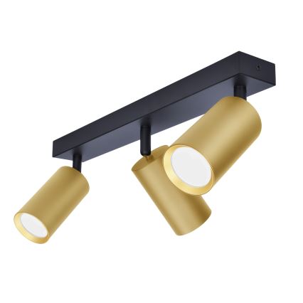 Brilagi - LED RGBW ściemnialna oprawa punktowa SELE GOLDEN 3xGU10/6W/230V 3000K czarna/złota + pilot zdalnego sterowania