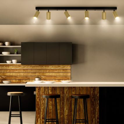 Brilagi - LED ściemnialna oprawa punktowa SELE GOLDEN 6xGU10/6,5W/230V 2700-6500K czarna/złota