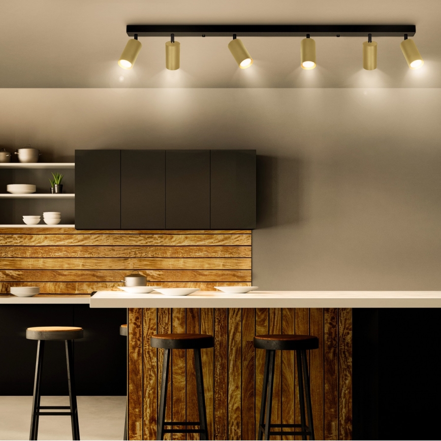 Brilagi - LED ściemnialna oprawa punktowa SELE GOLDEN 6xGU10/6,5W/230V 2700-6500K czarna/złota