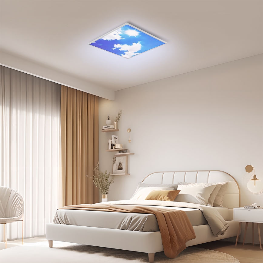 Brilagi - Ściemnialna lampa sufitowa LED SLIMFRAME LED/58W/230V 60x60 cm 3000-6000K srebrna/niebieska + pilot zdalnego sterowania