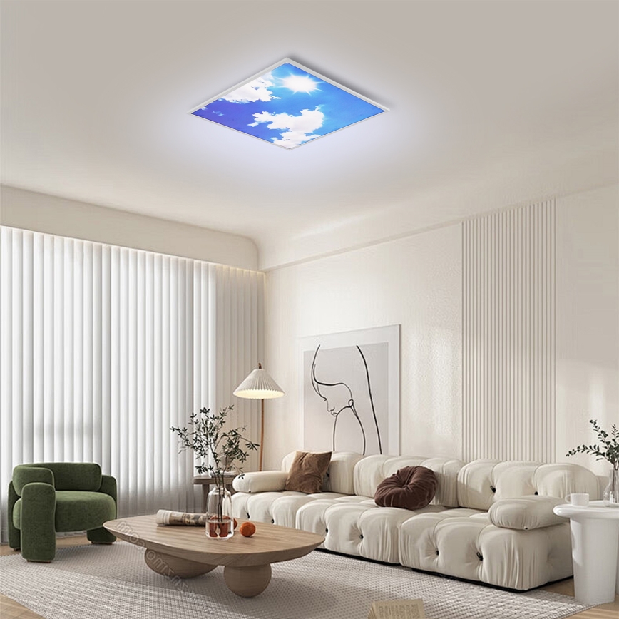 Brilagi - Ściemnialna lampa sufitowa LED SLIMFRAME SKY LED/58W/230V 60x60 cm 3000-6000K srebrna/niebieska + pilot zdalnego sterowania