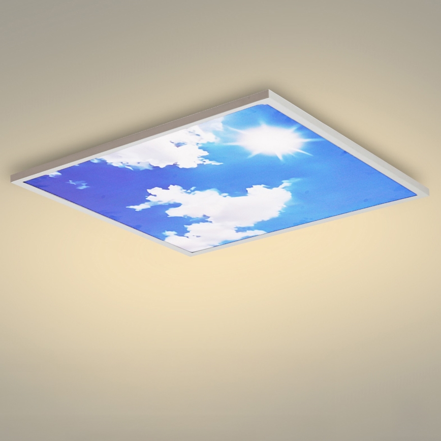 Brilagi - Ściemnialna lampa sufitowa LED SLIMFRAME SKY LED/58W/230V 60x60 cm 3000-6000K srebrna/niebieska + pilot zdalnego sterowania