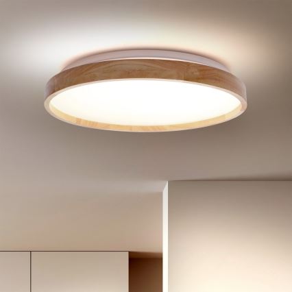 Brilagi - LED ściemnialna oprawa sufitowa ALSON LED/48W/230V 3000-6500K dąb, śr. 39,5 cm + pilot zdalnego sterowania
