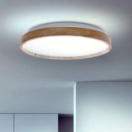 Brilagi - LED ściemnialna oprawa sufitowa ALSON LED/48W/230V 3000-6500K dąb, śr. 39,5 cm + pilot zdalnego sterowania