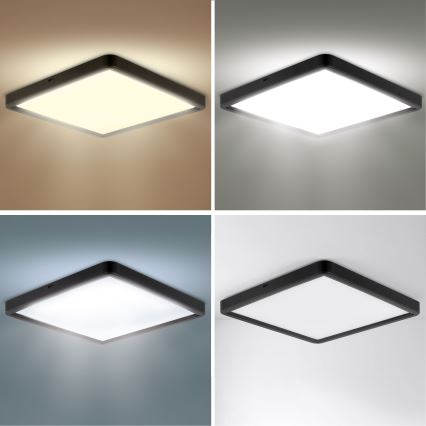 Brilagi - ściemnialna lampa sufitowa LED ESTELA SQUARE LED/36W/230V 3000-6500K 31x31 cm czarna + pilot zdalnego sterowania