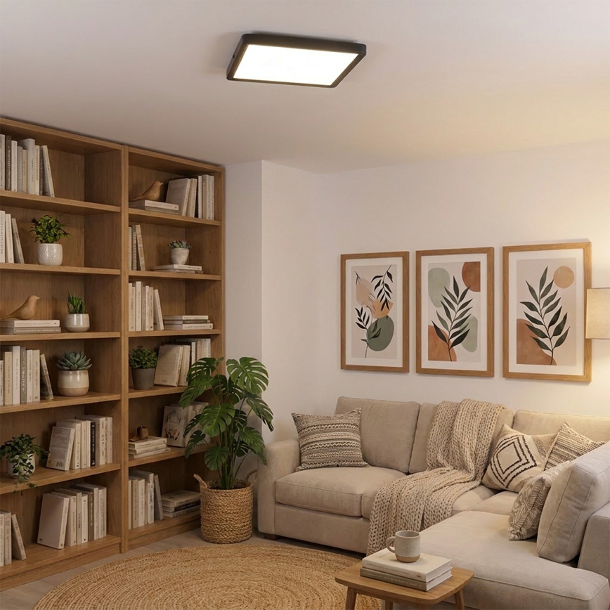 Brilagi - ściemnialna lampa sufitowa LED ESTELA SQUARE LED/36W/230V 3000-6500K 31x31 cm czarna + pilot zdalnego sterowania