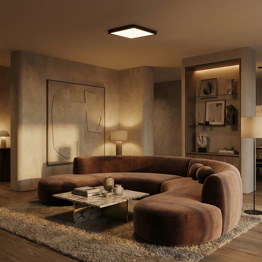 Brilagi - ściemnialna lampa sufitowa LED ESTELA SQUARE LED/36W/230V 3000-6500K 31x31 cm czarna + pilot zdalnego sterowania