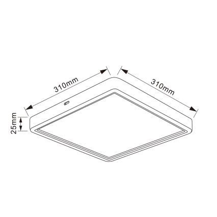 Brilagi - ściemnialna lampa sufitowa LED ESTELA SQUARE LED/36W/230V 3000-6500K 31x31 cm czarna + pilot zdalnego sterowania
