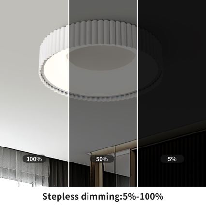 Brilagi - ściemnialna oprawa sufitowa LED FALCON MODERN LED/30W/230V 3000-6000K 40 cm biała + zdalne sterowanie