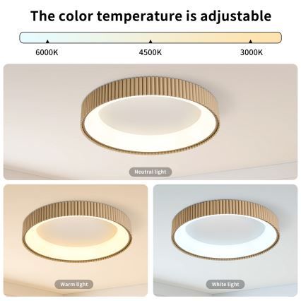 Brilagi - ściemnialna lampa sufitowa LED FALCON MODERN LED/54W/230V 3000-6500K 60 cm beżowa + pilot zdalnego sterowania