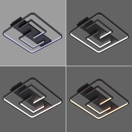 Brilagi - Ściemnialna lampa sufitowa LED FLARE LED/34W/230V 3000–6000K 48×48 cm czarna + pilot zdalnego sterowania
