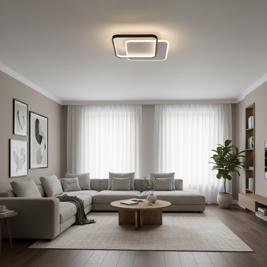 Brilagi - Ściemnialna lampa sufitowa FLARE LED/43W/230V 3000-6000K 39,5x45 cm biała/czarna + pilot zdalnego sterowania