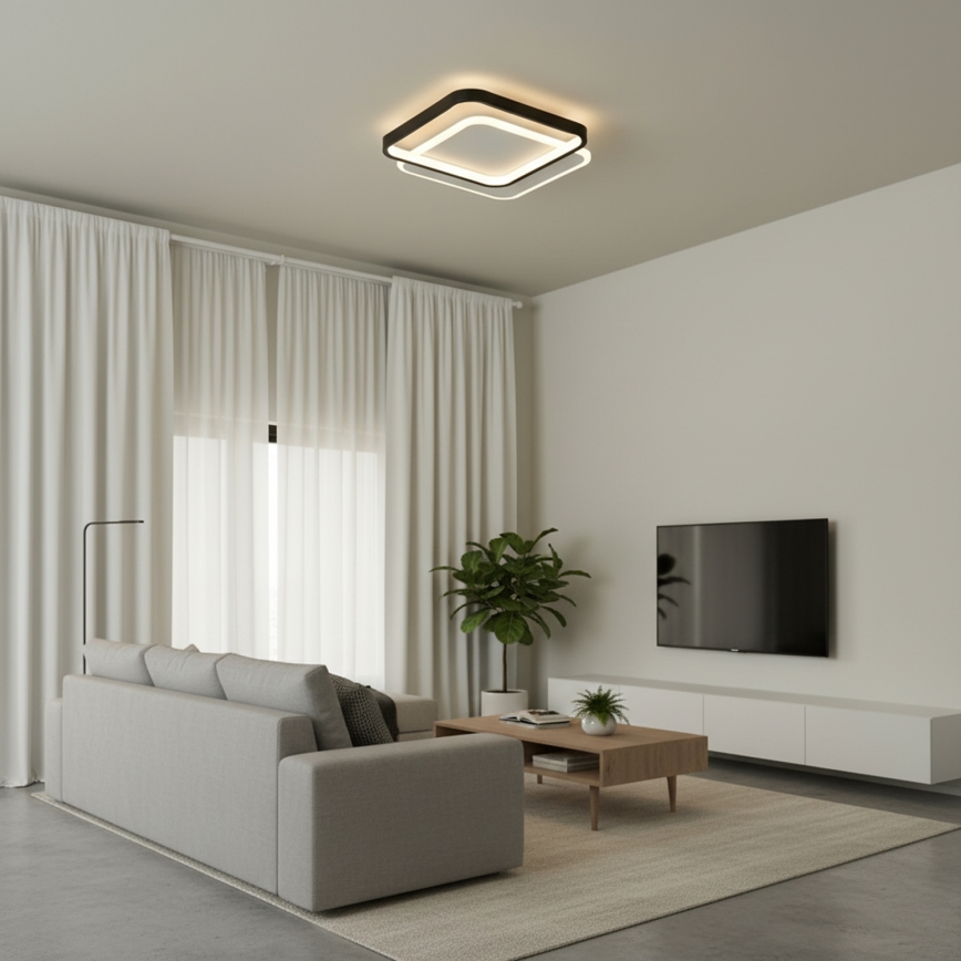 Brilagi - Ściemnialna lampa sufitowa FLARE LED/43W/230V 3000-6000K 39,5x45 cm biała/czarna + pilot zdalnego sterowania