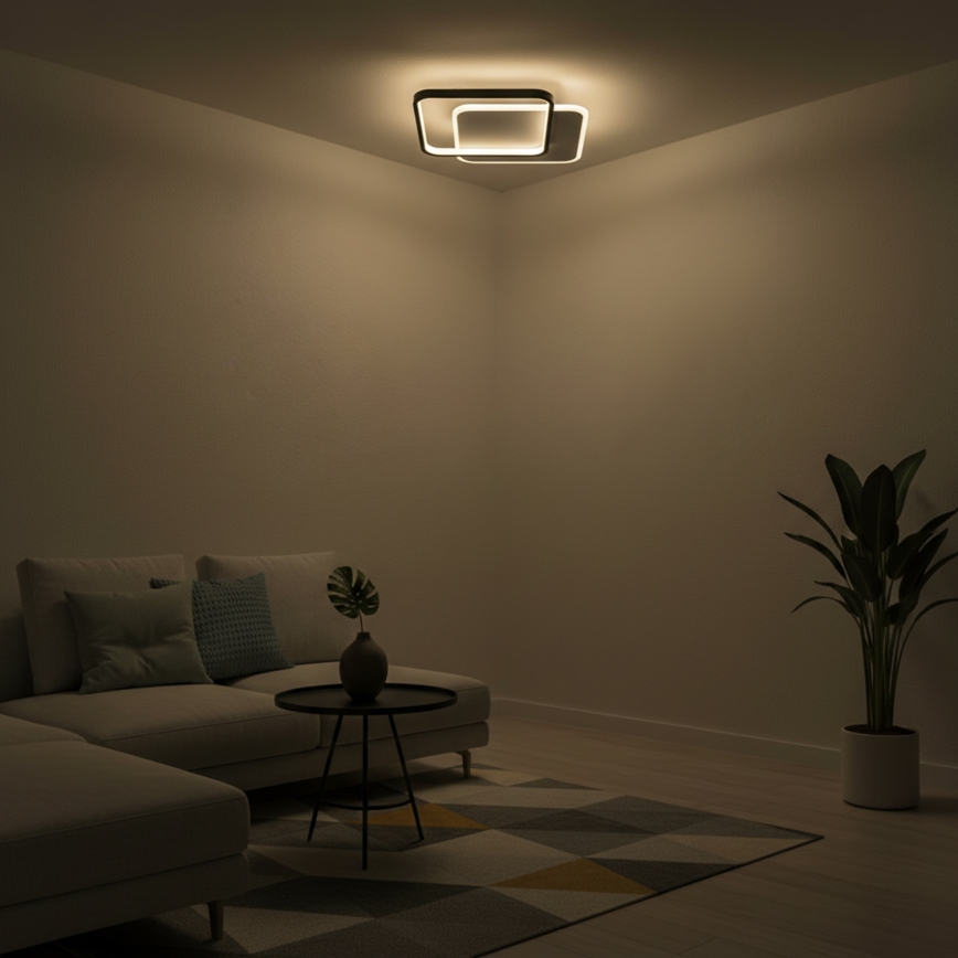 Brilagi - Ściemnialna lampa sufitowa FLARE LED/43W/230V 3000-6000K 39,5x45 cm biała/czarna + pilot zdalnego sterowania