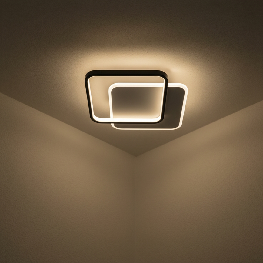 Brilagi - Ściemnialna lampa sufitowa FLARE LED/43W/230V 3000-6000K 39,5x45 cm biała/czarna + pilot zdalnego sterowania