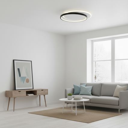 Brilagi - Lampa sufitowa LED FLARE z funkcją ściemniania/48W/230V 3000-6000K 39,5x45 cm biała/czarna + pilot zdalnego sterowania