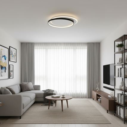 Brilagi - Lampa sufitowa LED FLARE z funkcją ściemniania/48W/230V 3000-6000K 39,5x45 cm biała/czarna + pilot zdalnego sterowania
