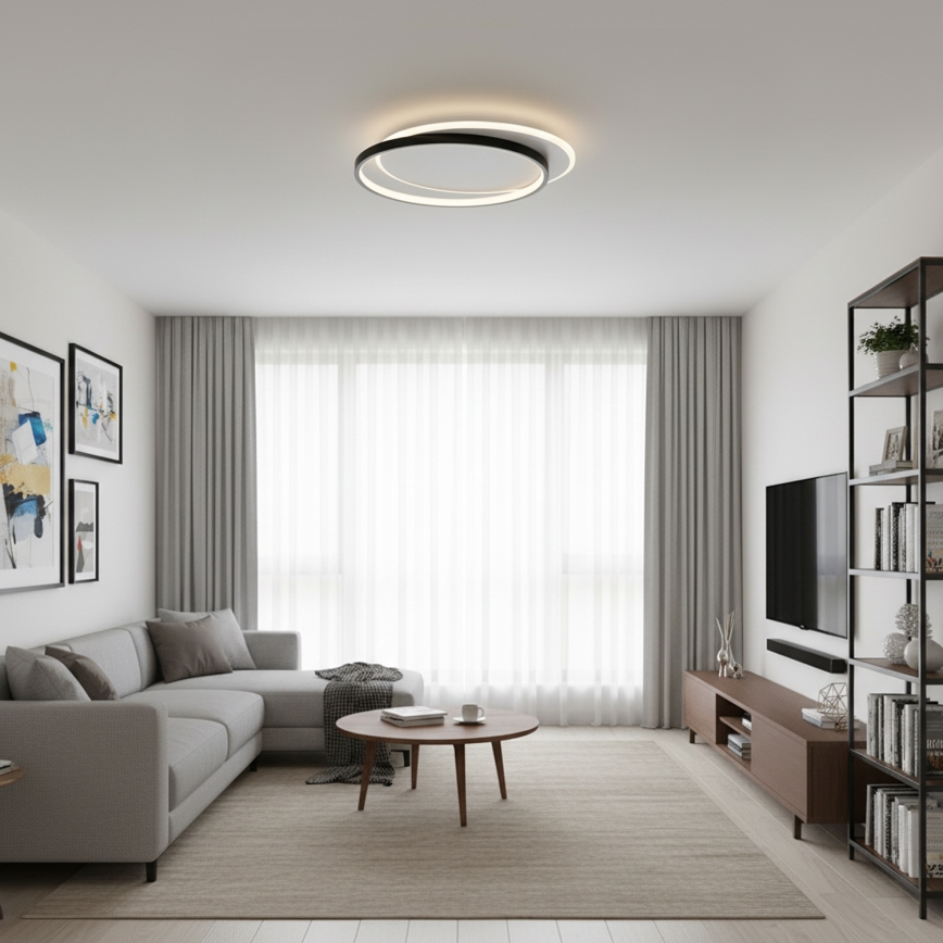 Brilagi - Lampa sufitowa LED FLARE z funkcją ściemniania/48W/230V 3000-6000K 39,5x45 cm biała/czarna + pilot zdalnego sterowania